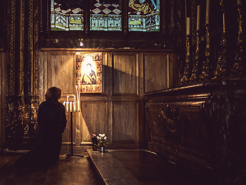 mary-Helen sitting in Church