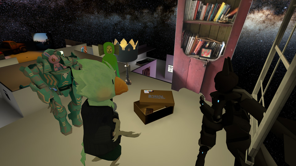 Queerskins Home attic space in VRChat